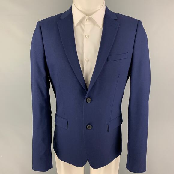 THE KOOPLES Size 38 Navy Wool Notch Lapel Sport Coat